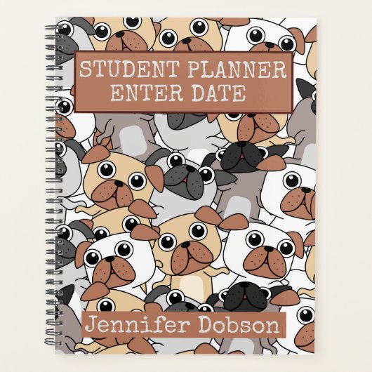 Planner voor studenten met achtergrond cartoon (Voorkant)