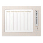 Planner voor wekelijkse checklist notitieblok (Voorkant)