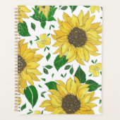 Planner Watercolor Sunflower Pattern  (Voorkant)