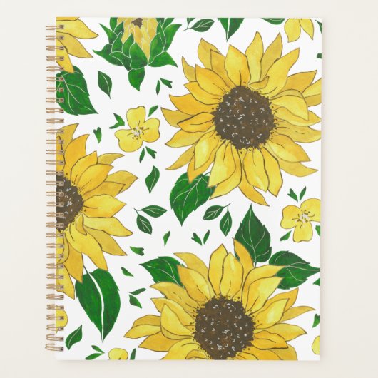 Planner Watercolor Sunflower Pattern  (Voorkant)