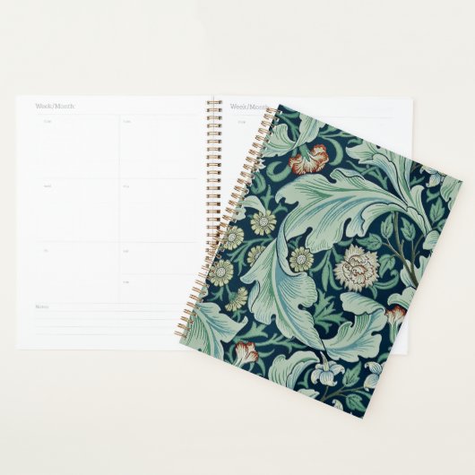 PLANNER : WILLIAM MORRIS : MODÈLE FLORAL (Devant avec enveloppe)