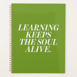 Planner with a motivational text