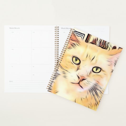 Planneur de chats à peinture aquarelle (Devant avec enveloppe)