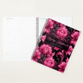 Planneur floral baroque rose et noir (Devant avec enveloppe)