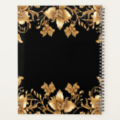 Planneur Floral Orné Noir Or (Dos)
