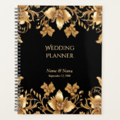 Planneur Floral Orné Noir Or (Devant)