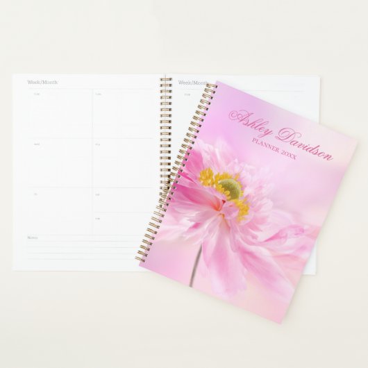 Planneur Floral Rose Personnalisé (Devant avec enveloppe)