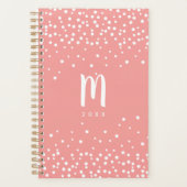 Planneur Monogramme Confetti Dots | Corail (Devant)