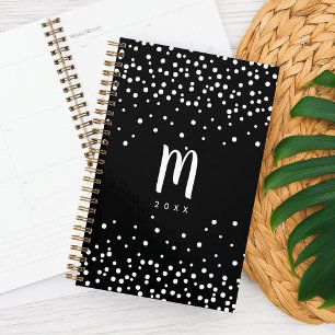 Planneur Monogramme Confetti Dots Noir & Blanc