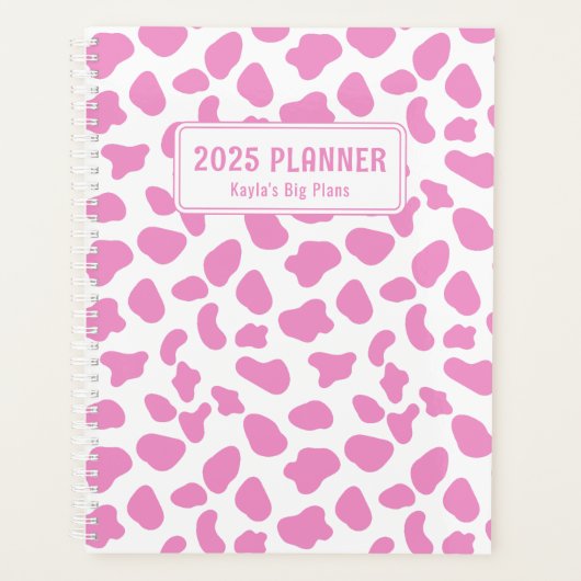 Planneur personnalisé d'impression de vache rose e (Devant)