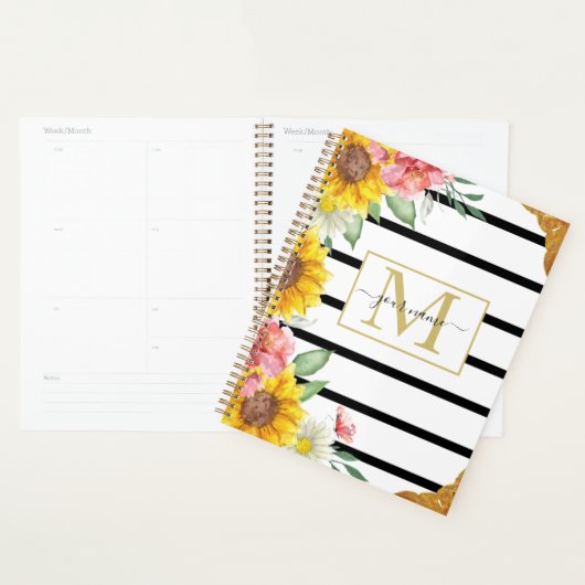 Plannière de tournesols et de rayures (Devant avec enveloppe)