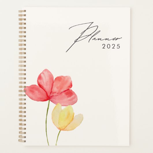 Plannière florale moderne minimale simple 2025 (Devant)