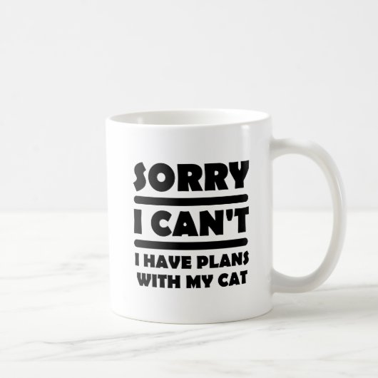 Plans Avec Mon Chat Drôle Mug (Droite)