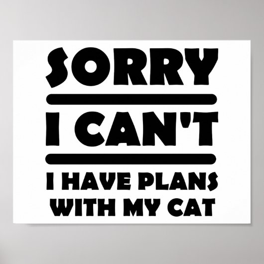 Plans Avec Mon Chat Drôle Poster (Devant)