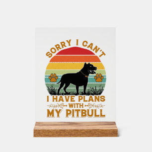 Plans de boîtes pour chien Pitbull Retro Sunset_1