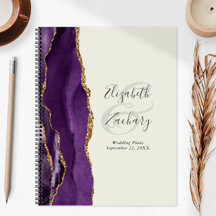 Plans de mariage Agate Geode Violet Or Ivoire