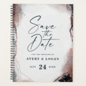 Plans de Mariage d'or Abstrait Ethereal Navy et Ro (Devant)