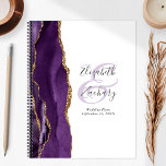 Plans de Mariage d'or violet de Géode Agate<br><div class="desc">Cet élégant wedding planner moderne présente une aquarelle violette décorée de parties scintillant en faux or. Customisez facilement le texte gris fusain sur un arrière - plan blanc, avec les noms de la mariée et du marié dans la calligraphie manuscrite sur une grande esperluette. Ajoutez le titre et la date...</div>