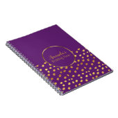 Plans de mariage élégants violet et or Journal (Côté Droit)