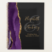 Plans de mariage violet or foncé écriture géode d' (Devant)
