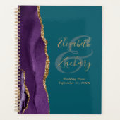 Plans de mariage violet or sarcelle Agate Geode Sc (Devant)