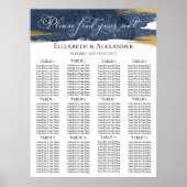 Plans de table pour mariage | 12 Tableau bleu Abst (Devant)