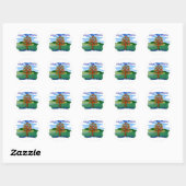 Plant A-structuur Ronde Sticker (Vel)