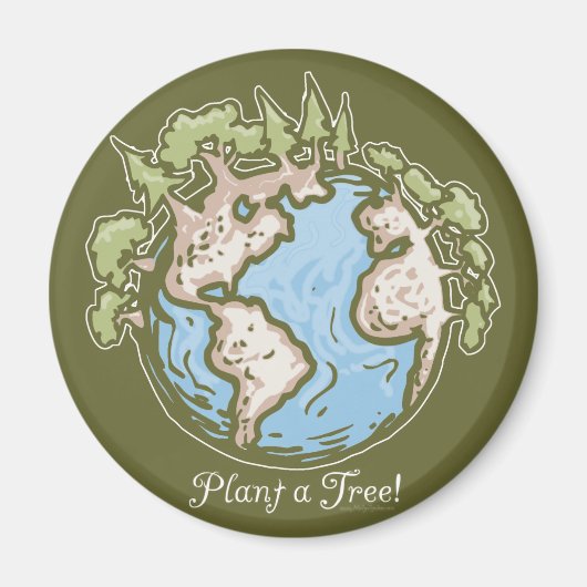 Plant a Tree Earth Day Gear Magneet (Voorkant)