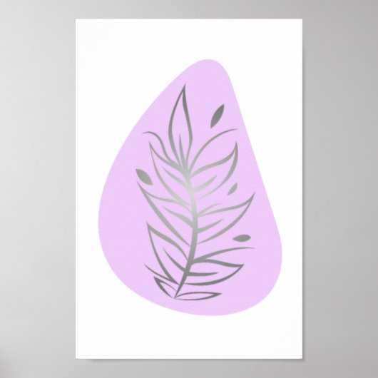 Plant Abstracte lijn Poster (Voorkant)