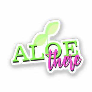 Plant blad neon script lettering sticker