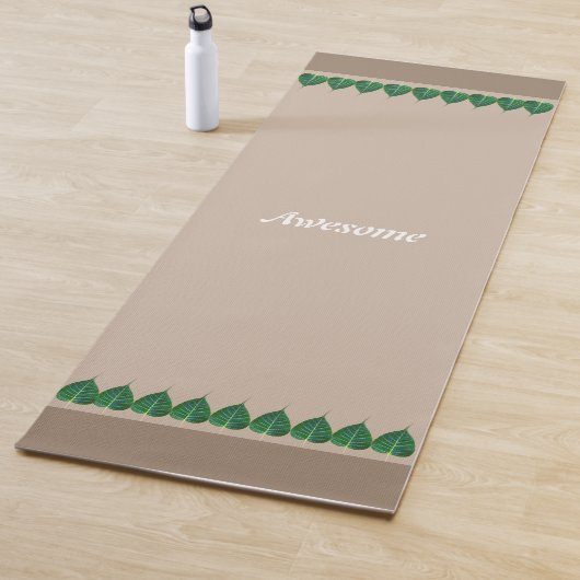 Plant Bladeren op Licht Beige Gepersonaliseerd Yogamat (In situ)