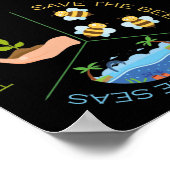 Plant bomen op de Aarde redden de bijen de Zeeen Poster (Hoek)