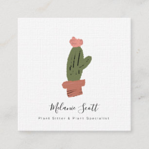 Plant Botanische Cactus Specialist Botanist Vierkante Visitekaartje
