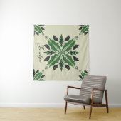 Plant Botanische Greenery Boho Green Mandala Name Wandkleed (In Situ (horizontaal))