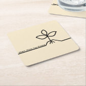 Plant Coaster Vierkante Kartonnen Onderzetter (Schuin)