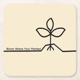 Plant Coaster Vierkante Kartonnen Onderzetter