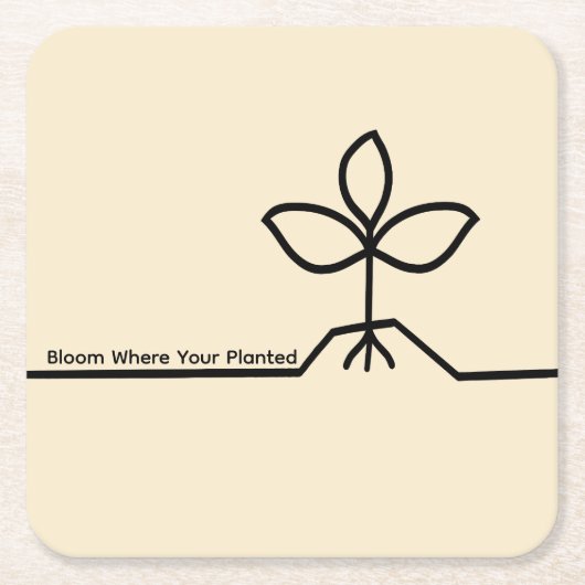 Plant Coaster Vierkante Kartonnen Onderzetter (Voorkant)