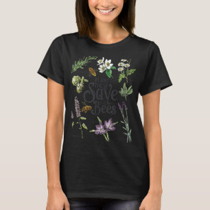 Plant deze redden de bijen botanische kunst t-shirt
