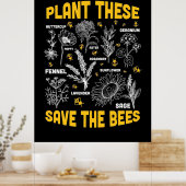 Plant deze redden de bijen poster (Keuken)