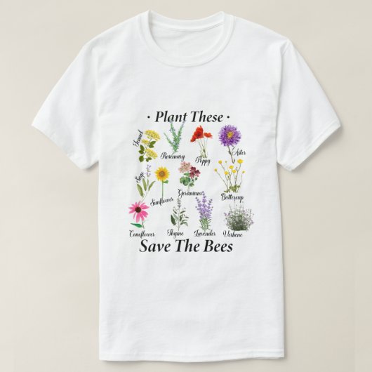 Plant deze Save the Bees T-shirt (Design voorkant)