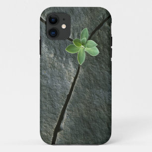 Plant die groeit in gebarsten kei iPhone 11 hoesje