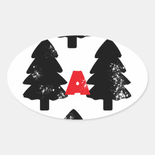 Plant een boom Patroon Ovale Sticker