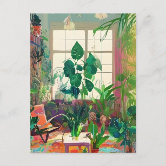Plant gevulde Boho woonkamer Briefkaart (Voorkant)