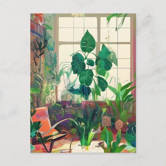Plant gevulde Boho woonkamer Briefkaart (Voorkant)