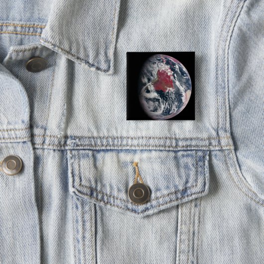 Plant groei op Planet Earth. Vierkante Button 5,1 Cm (In situ)