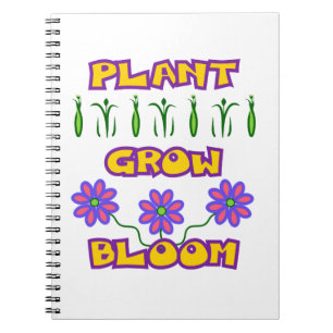 Plant Grow Bloom Quote Pink Flowers Yellow Text Notitieboek
