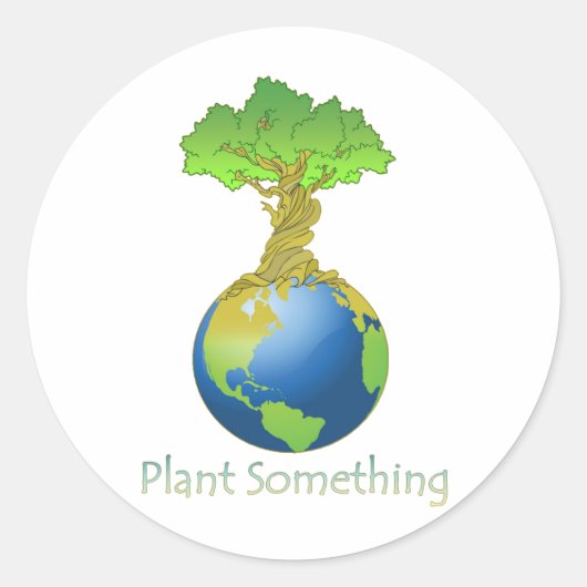 Plant Iets Ronde Sticker (Voorkant)
