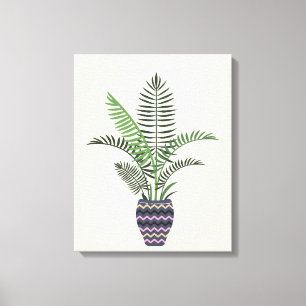 Plant in decoratieve vaas canvas afdruk