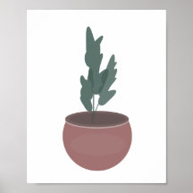 Plant in Kleipot Groene Blad Muurkunst