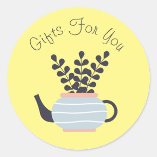 Plant kunst modern design Gift business branding Ronde Sticker